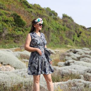 Catalina Şal Desenli Kruvaze Bağlamalı Bluz